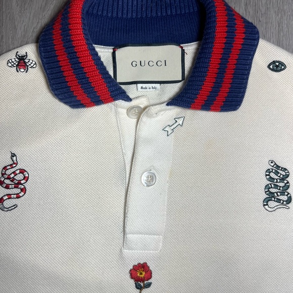 Gucci Polo T-Shirt White Small Mens - Picture 3 of 8